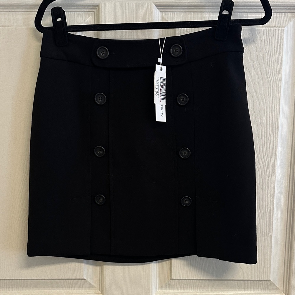 DREW Black Double-Breasted Mini Skirt